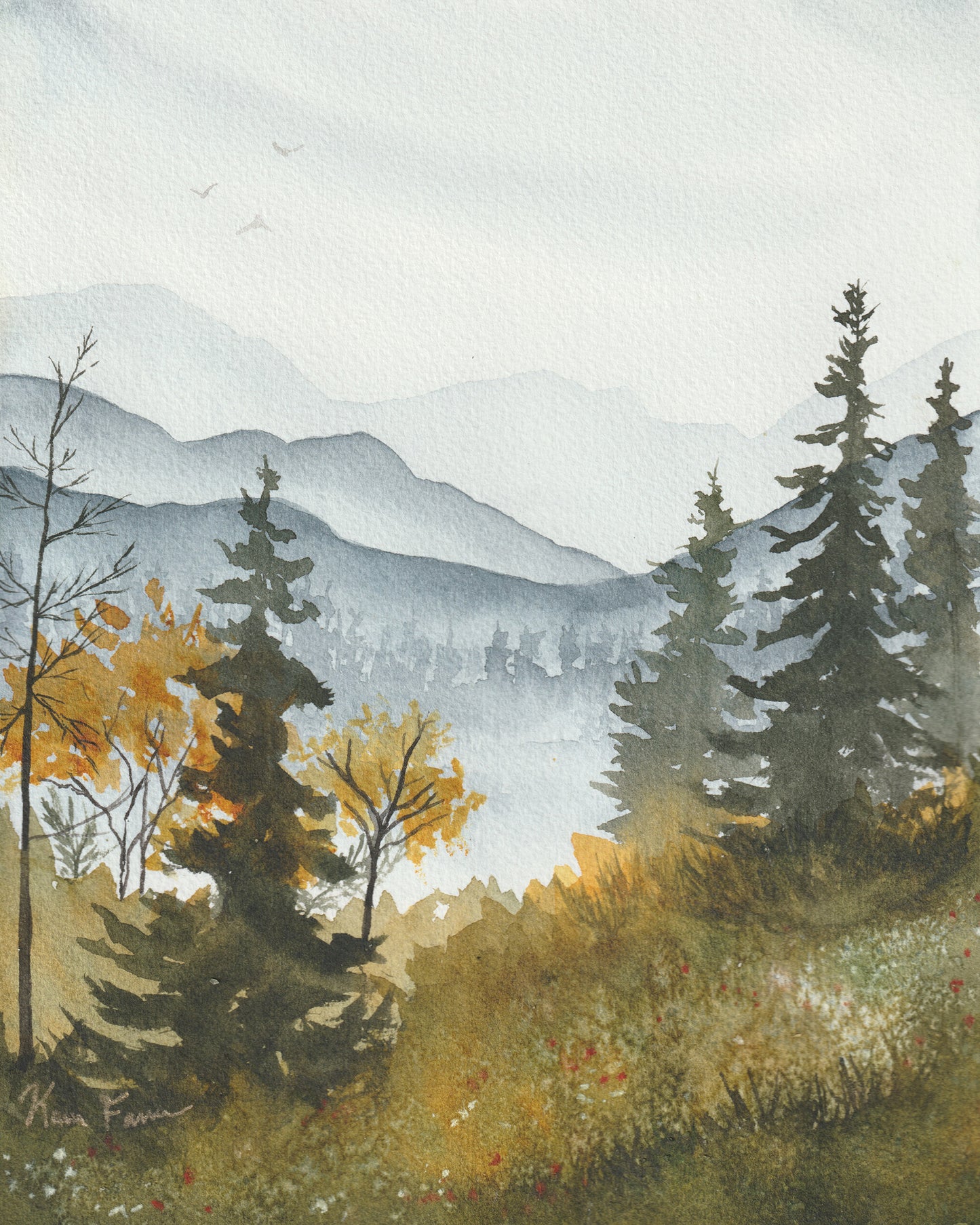 PNW Fall Gray Sky 8x10