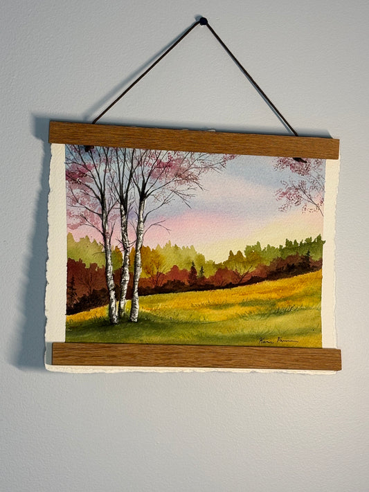 Original Watercolor Painting-8x10 Birches