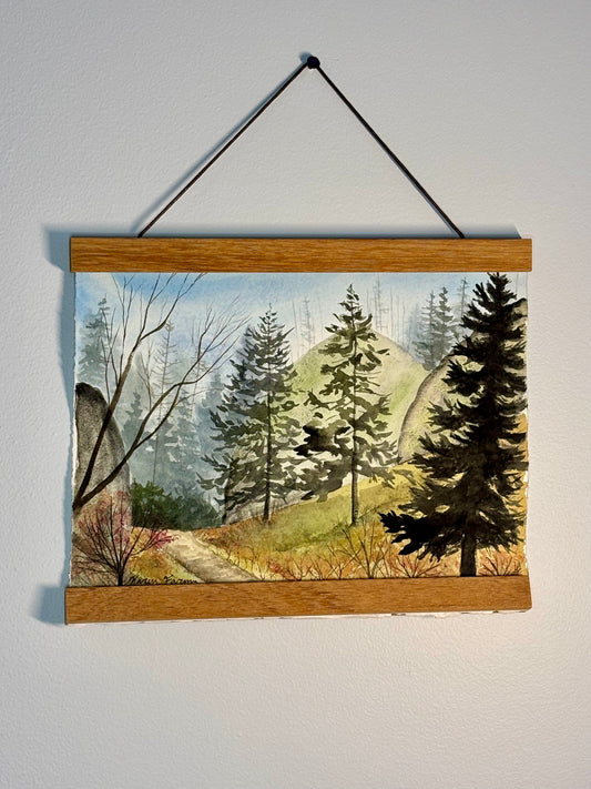 Original Watercolor Painting-8x10 Washougal Trail